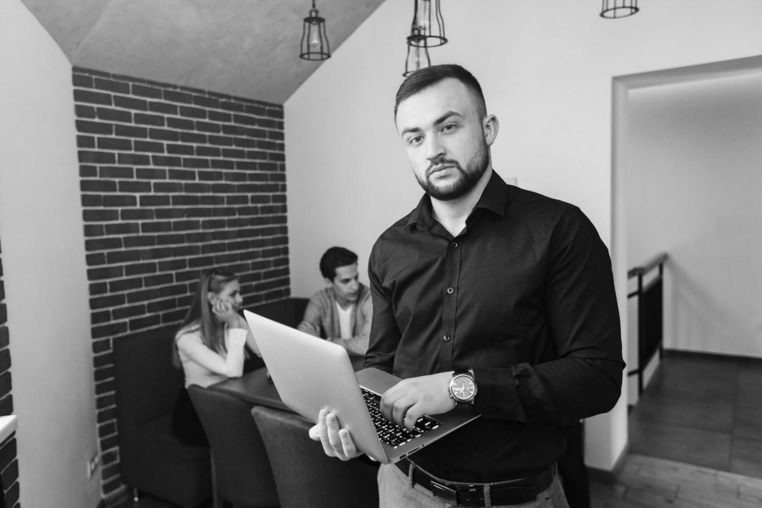 Investment professional analyzing financial data